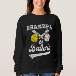 Sweatshirt Grandpa Of Ballers Softball Baseball Player Father