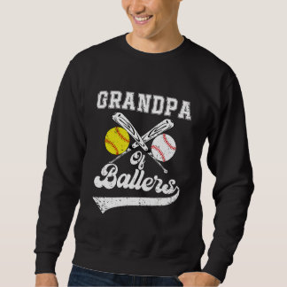 Sweatshirt Grandpa Of Ballers Softball Baseball Player Father