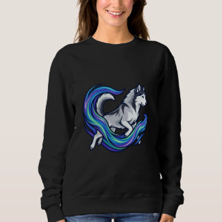 Sweatshirt Graphique Aura Bleu Électrique Husky de l'Esprit