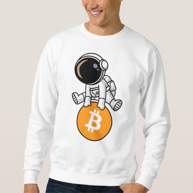 Sweatshirt Graphique de dessin de l'astronaute Bitcoin Crypto (Devant)