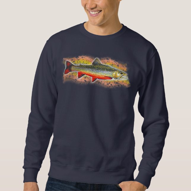 Sweatshirt Graphique de pêche de la truite de ruisseau  (Devant)