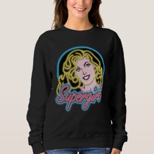 Sweatshirt Graphique des lumières de Neon Retro Supergirl