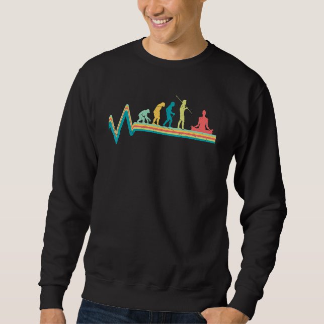 Sweatshirt Graphique d'évolution méditant méditation Yin Yang (Devant)