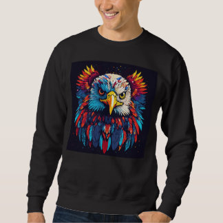 Sweatshirt graphique en tête d'aigle coloré"