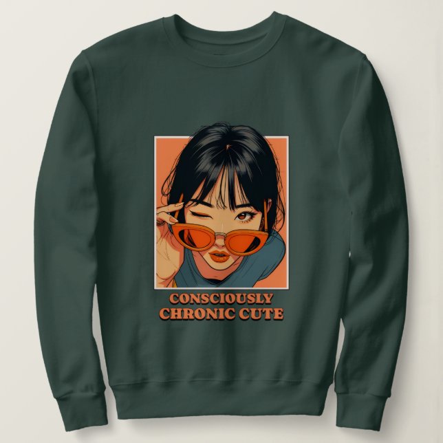 Sweatshirt graphique pour fille esthétique (Design devant)