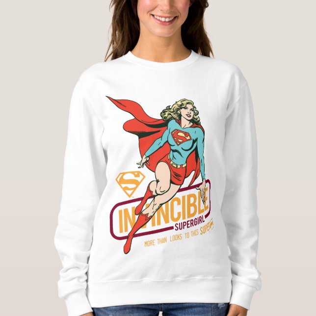 Sweatshirt Graphique rétro-invincible Supergirl (Devant)