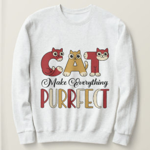 Sweatshirt Graphisme de mots d'amour pour chats drôles