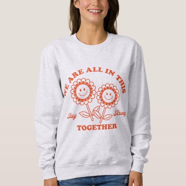 Sweatshirt Graphisme Fleur Joyeux Retro (Devant)