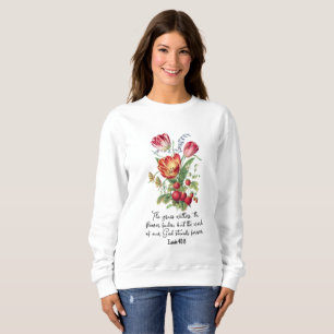Sweatshirt Grass rainures Fleur Fades Parole De Dieu Bible Ve