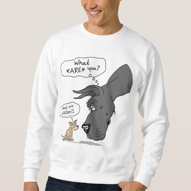 Sweatshirt Great Dane & Chihuahua Black (Devant)