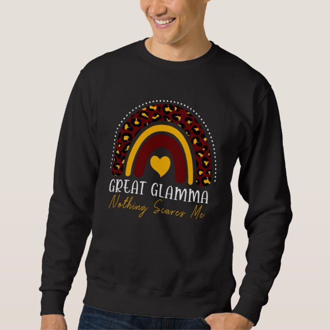 Sweatshirt Great Glamma Nothing Scares Me Cute Leopard Rainbo (Devant)