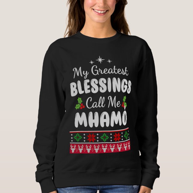 Sweatshirt Greatest Blessings Irish Grandma Mhamó Christmas (Devant)