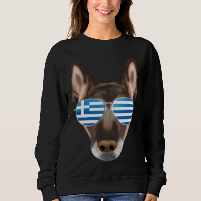 Sweatshirt Greek Flag Belgian Malinoi Dog Greece Pocket (Devant)