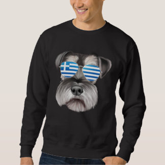 Sweatshirt Greek Flag Miniature Schnauzer Dog Greece Pocket