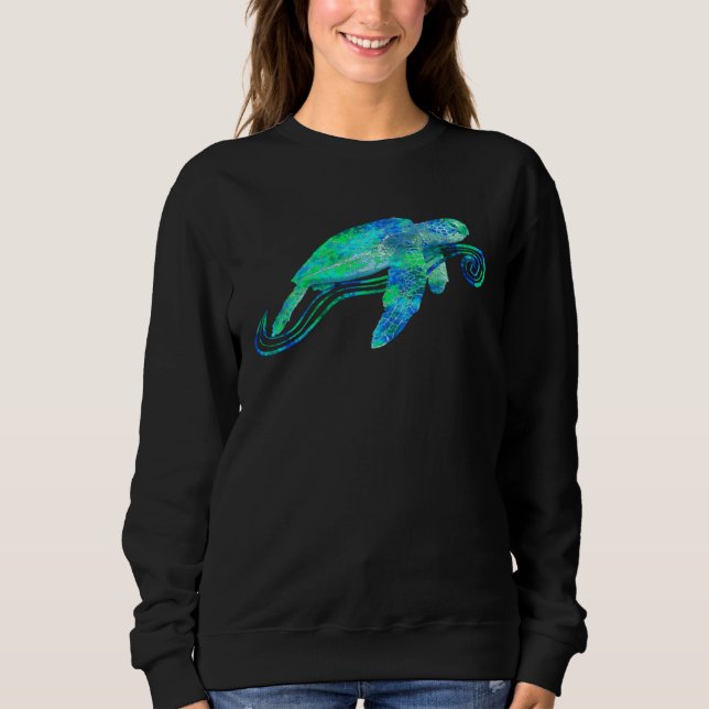 Sweatshirt Green Sea Turtle Animal (Devant)