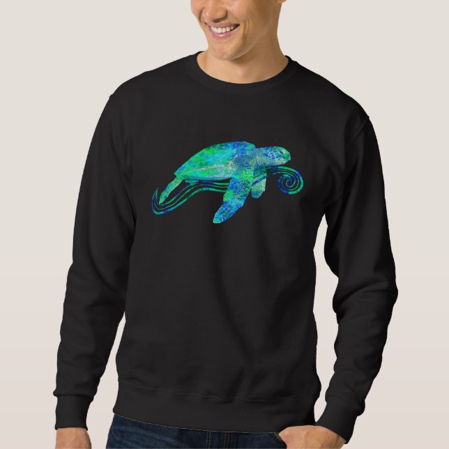 Sweatshirt Green Sea Turtle Animal (Devant)