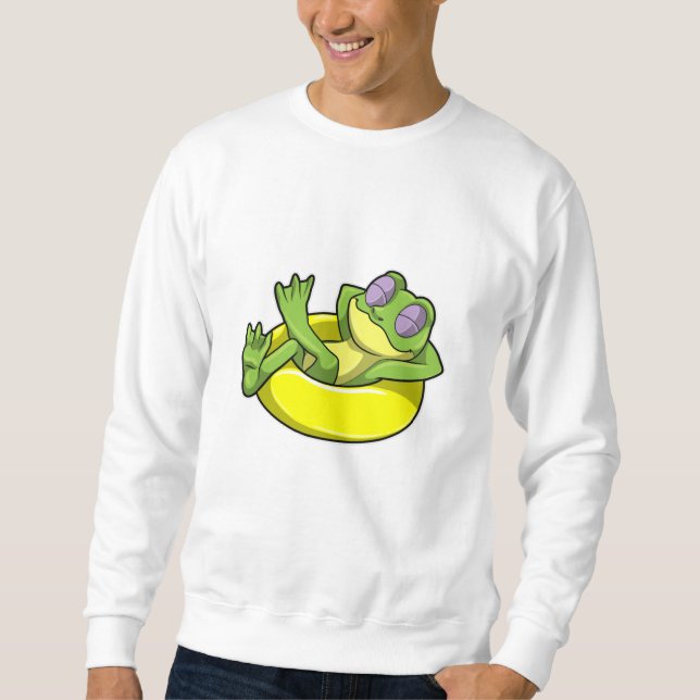 Sweatshirt Grenouille à la natation avec anneau de natation (Devant)