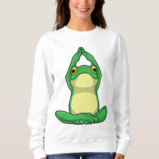 Sweatshirt Grenouille au yoga en jambe croisée (Devant)