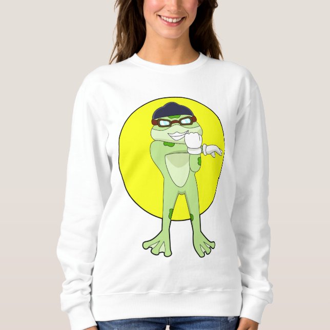 Sweatshirt Grenouille avec lunettes de natation (Devant)