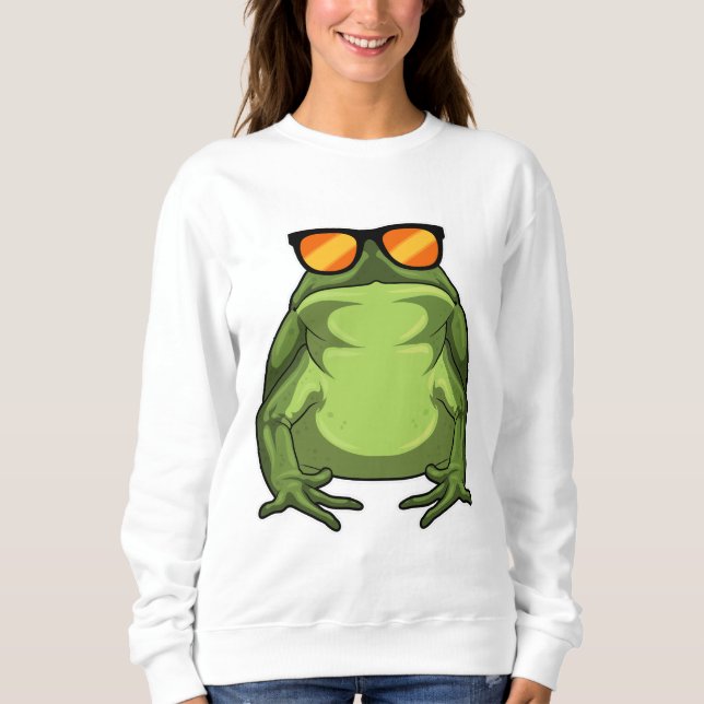 Sweatshirt Grenouille avec lunettes de soleil (Devant)
