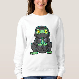 Sweatshirt Grenouille comme Ninja en noir