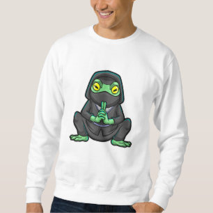 Sweatshirt Grenouille comme Ninja en noir