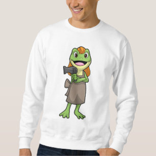 Sweatshirt Grenouille en coiffeur avec sèche-cheveux
