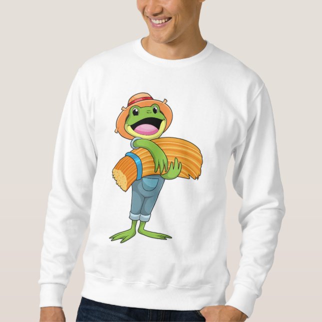Sweatshirt Grenouille en tant que fermier avec paille (Devant)
