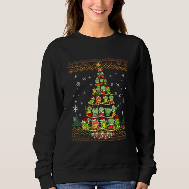 Sweatshirt Grenouille Noël Doux moche Arbre de Noël (Devant)