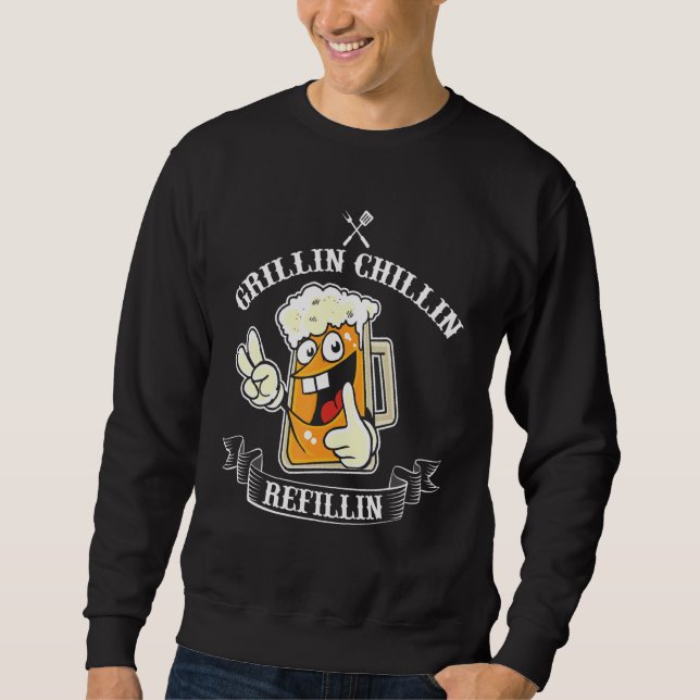 Sweatshirt Grill vintage Papa Grill Reremplissage du refroidi (Devant)