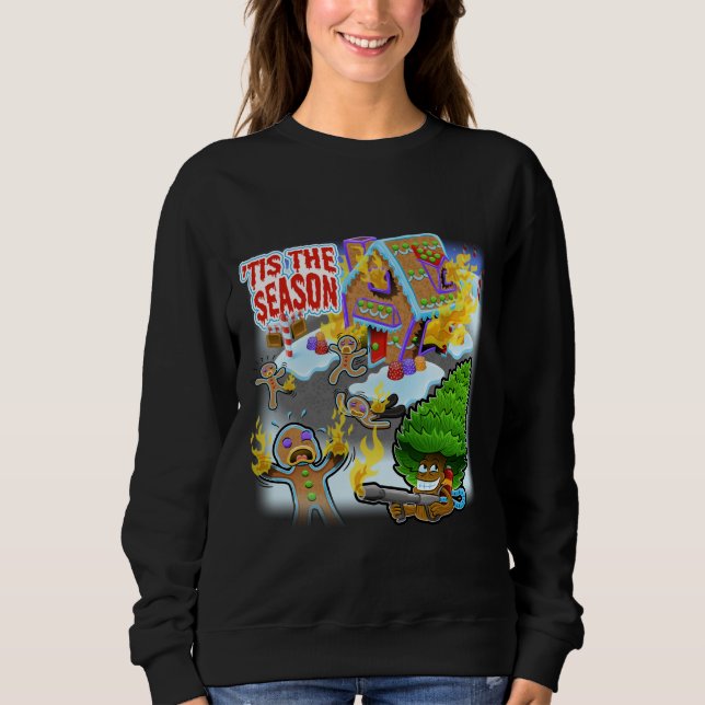 Sweatshirt grillé d'humour de vacances de bonhomme (Devant)