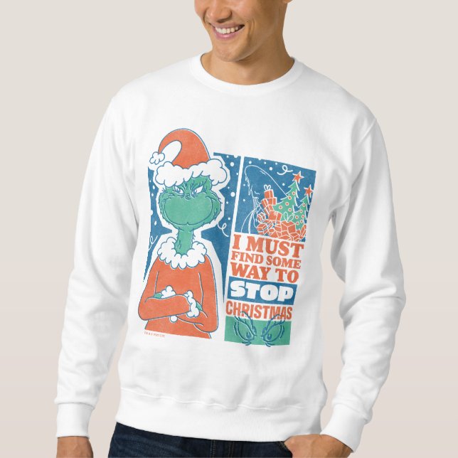 Sweatshirt Grille | Stop Christmas Vintage Graphic (Devant)