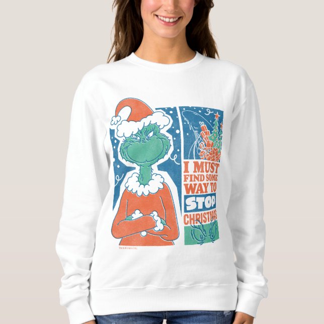 Sweatshirt Grille | Stop Christmas Vintage Graphic (Devant)