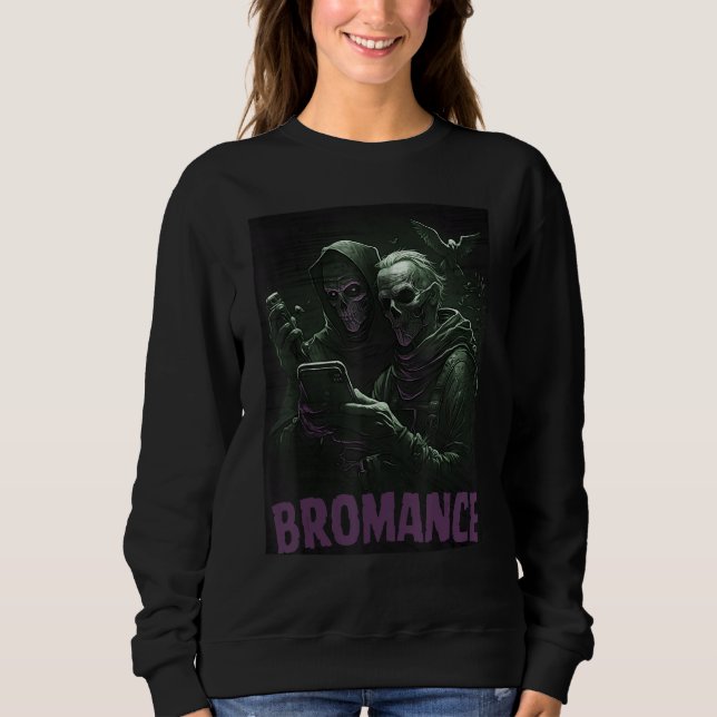 Sweatshirt Grim Reaper Selfie BRO Cool Pop Graphic Art (Devant)