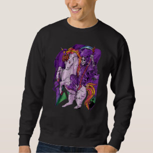 Sweatshirt Grim Reaper Unicorn Pastel Goth Death Skeleton Mag