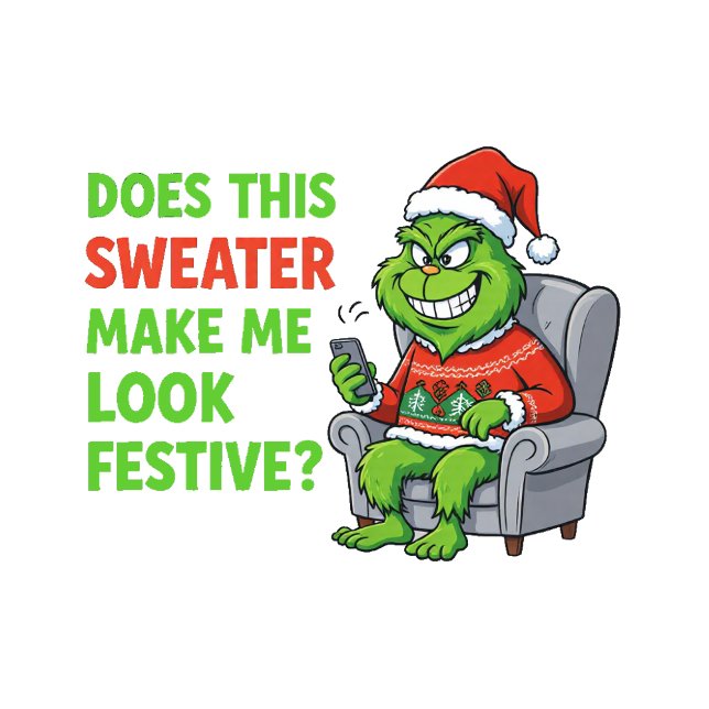 Sweatshirt Grinchy Bigfoot Festive Sweater (Créateur téléchargé)