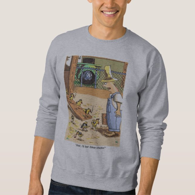 Sweatshirt gris de motards Chicks (Devant)