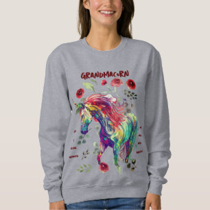Sweatshirt (Gris) Grandma Unicorne