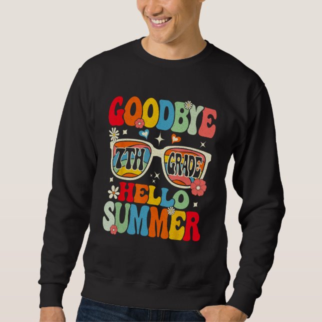 Sweatshirt Groovy Goodbye 7th Grade Graduation Hello Summer K (Devant)