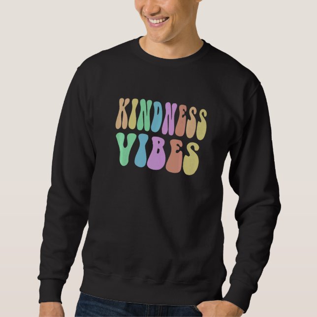 Sweatshirt Groovy KINDNESS VIBES Choose Retro Be Kind Ninja A (Devant)