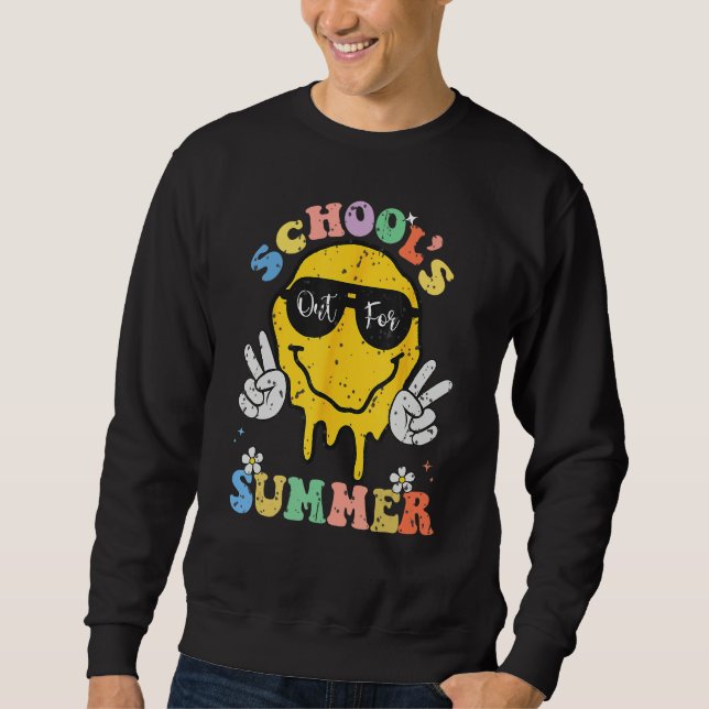 Sweatshirt Groovy School s Out For Summer Graduation Teacher  (Devant)
