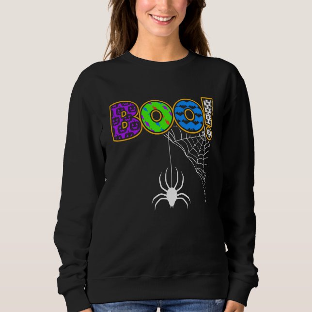 Sweatshirt Gros Boo mignonne Spider Sarcastique Costume d'Hal (Devant)
