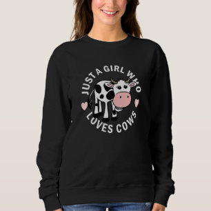 Sweatshirt Gros Coeur Oeil Heureux Vaches Rose nez Juste Une