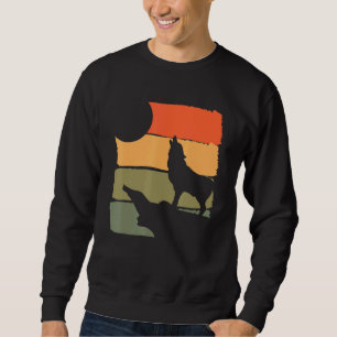 Sweatshirt Grossiste de la forêt hurler loup animal Retro Wol