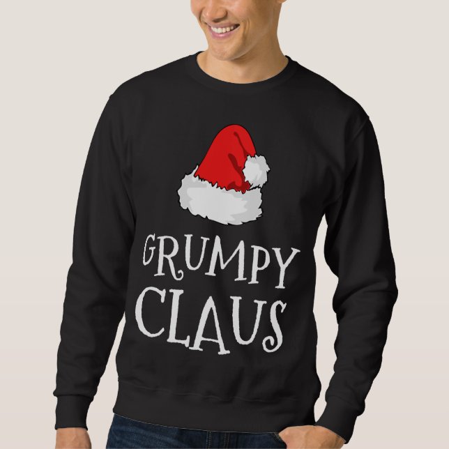 Sweatshirt Grumpy Claus Noël Casquette Famille Groupe de jume (Devant)
