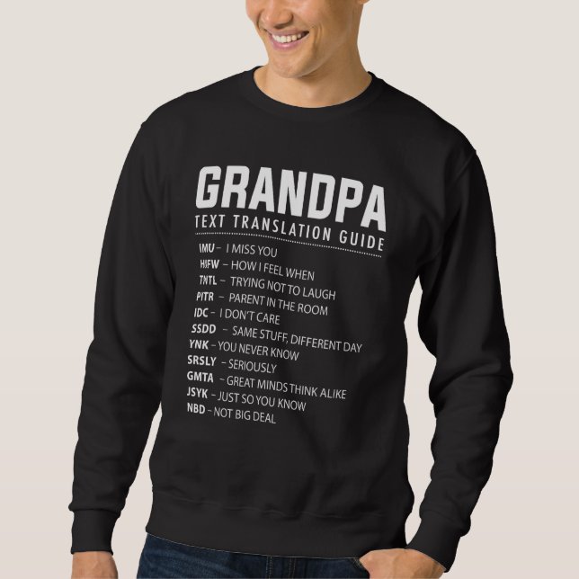 Sweatshirt Guid de traduction des acronymes d'argot texte de  (Devant)