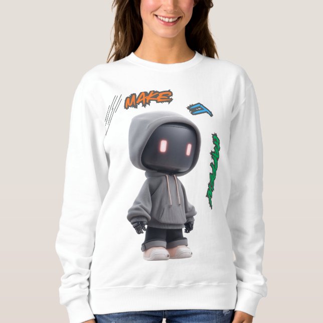 Sweatshirt Guillemets de motivation de 3 mots et compatibles  (Devant)