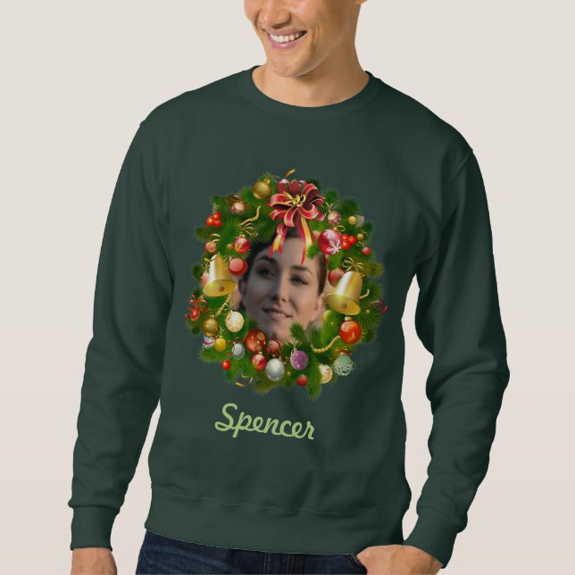 Sweatshirt Guirlande personnalisable de Noël (Devant)