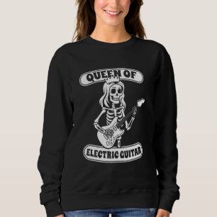 Sweatshirt Guitare Electrique Squelette Guitariste Reine D'Él