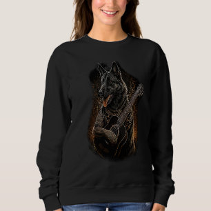 Sweatshirt Guitare jouant hollandse herder berger néerlandais